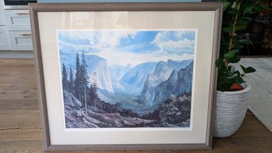 Epic vintage Yosemite print, beautiful frame