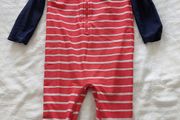 Marks &amp; Spencer Red and White Striped Sunsafe Swimsuit (4-5 years)