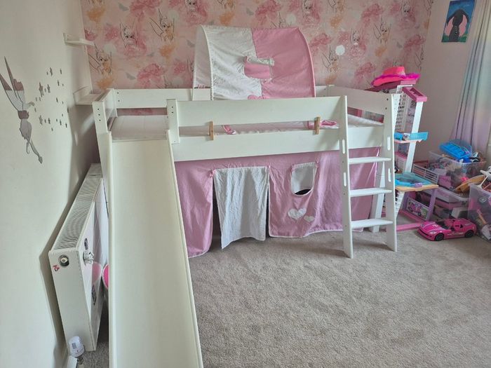 Mid sleeper bed with slide