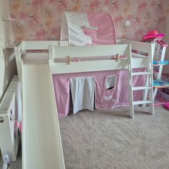 Mid sleeper bed with slide