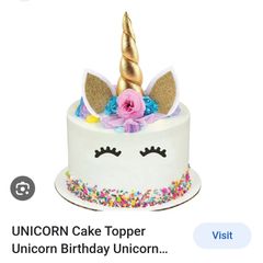 Unicorn cake decoration set