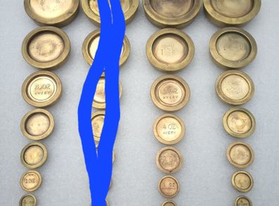 Vintage Avery Brass Counter Weights