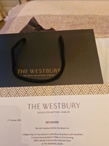 Voucher for the Westbury Hotel.