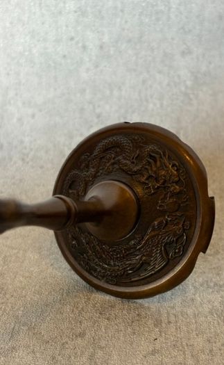 Pair Of Antique Bronze Boshan Incense Burners - Bronze