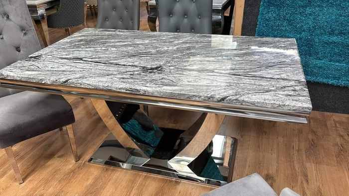 Marble Kitchen Dining Table With 6 Chairs