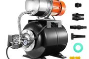 745 W(1 HP) Shallow Well Pump with Pressure Tank, 63 L/min(1000 GPH), Automatic Irrigation Water Booster Pump with 40 m(130 ft) Head Lift 1.4/2.8 bar(20/40 PSI) Pressure Switch,