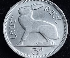 Ireland - 1966 - 3 Pence - Hare - High Garde - KM.12a - [#2044]