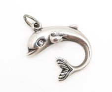 Vintage Silver Dolphin Charm Pendant
