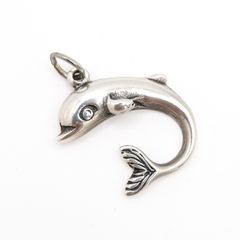 Vintage Silver Dolphin Charm Pendant