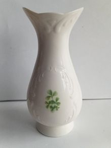 Donegal China Ivory Shamrocks Vase
