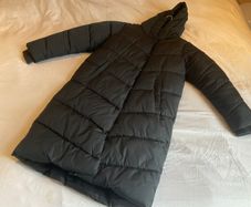 Girls winter coat from Next Black longline padded age 12 13 14