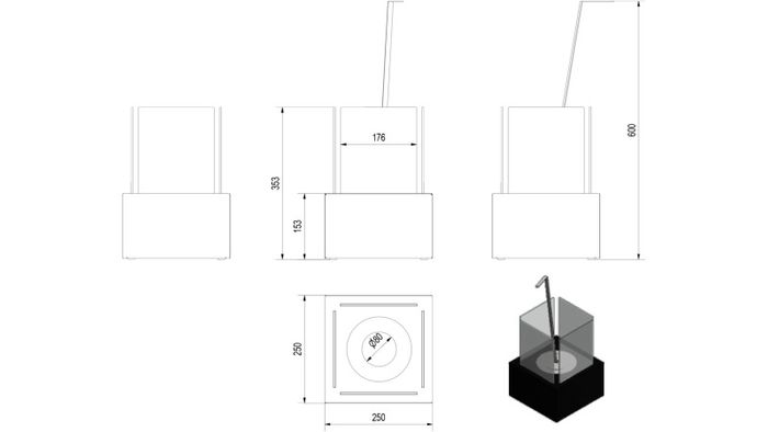 Bio Fireplace Tango 2 Black