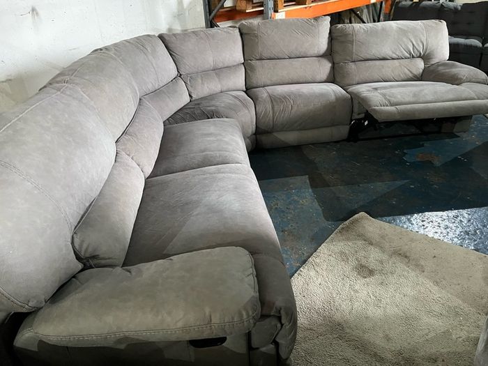 Light grey corner recliner sofa couch