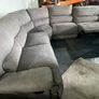 Light grey corner recliner sofa couch Image 5