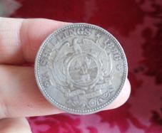 1896 South Africa Silver 2 1/2 Shillings Coin