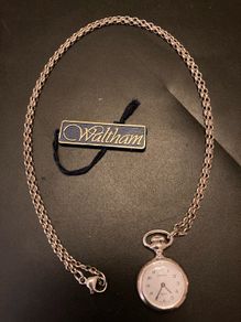Silver pendant watch with c32cm silver chain