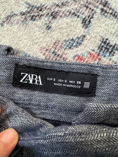 Zara Grey Herringbone Waistcoat & Wide Leg Trousers Co-ord Set