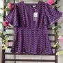top Bnwt size 12 navy & pink short sleeve vintage inspired top Marc Angelo Image 7