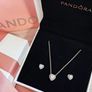 Pandora Sparkling Elevated Heart Necklace and Matching Earrings Set Image 3