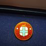 Antique Edwardian Welsh "Teulu Duw Faith & Family" blue cross enamel badge. Image 2