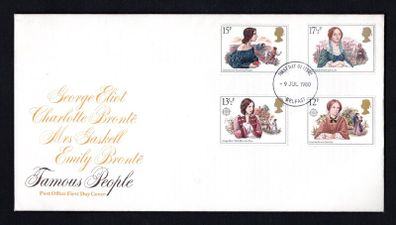 1980 Great Britain Famous Women Commemorative Stamps Royal Mail First Day of Cover (FDC) with Belfast cancel