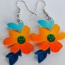 Vibrant California poppy Acrylic Earrings Image 4