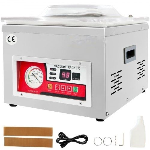 Chamber Vacuum Sealer, 260W Sealing Power, Vacuum Packing Machine for Wet Foods, Meats, Marinades and More, Compact Size with 25.9 cm Sealing Length, Applied in Home Kitchen and Commercial Use
