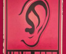Walls have ears ! anti- communist, vintage style metal sign .