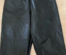 Gallery Black Leather Trousers Leggings