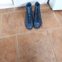 Ecco Navy Soft Leather Laced Boots S42