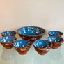 Set of 7 Vintage H&F Terrybaun Irish Pottery Bowls,  Slipware Glazed Image 2