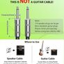 12 AWG Speaker Cable 2m 1/4 Inch [Noise-Free Design - Dual OFC Copper Shielding] Kevlar-Reinforced Nylon Braided Bass/Guitar Speaker Cable for Marshall, Boss, Fender Guitar Amps Image 3
