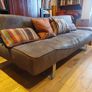 Sofa-bed, light brown, suede feel Image 2