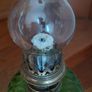 Antique French large green glass oil lamp works Image 6
