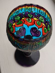 Hand painted wine glass