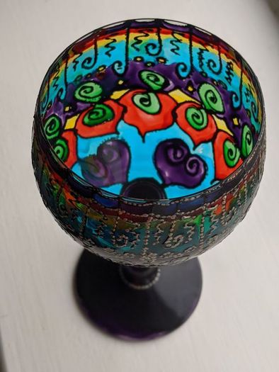 Hand painted wine glass