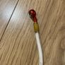 HEL white Braided Stainless Rear Brake Hose Line with red banjos for Yamaha YZF-R6 2006-2026 Image 2