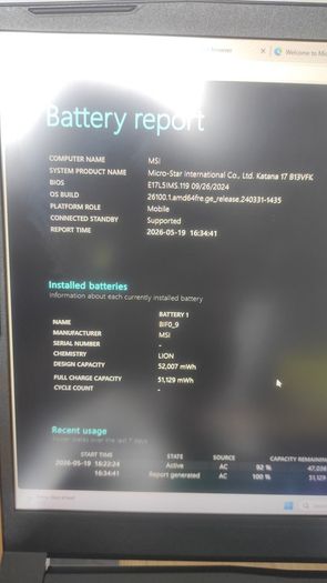 Msi Katana 17 B13vfk - Rtx 4060 / I7-13620h / Warranty Until 11/2026