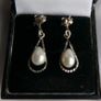 Vintage Sterling Silver 925 Pearl  Drop Earrings Image 3