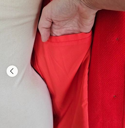 M&S Flame Red Wool Blend Coat