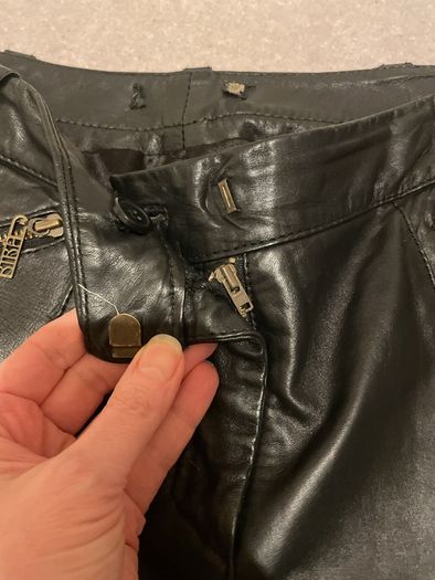 Ladies black real leather trousers Size 12