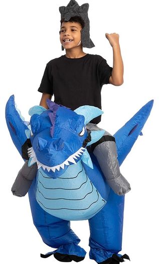 Halloween Inflatable Costume Ride An Ice Dragon Inflatable Costume Blue Unisex (FREE POSTAGE)