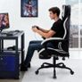 Gaming Chair - Black and White Image 3