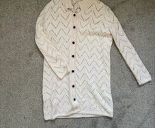 Persian hand-knitted white cardigan