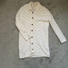 Persian hand-knitted white cardigan
