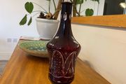 Vintage Bohemian style Ruby glass decanter