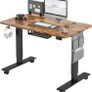 Electric Height Adjustable Standing Desk, 100x60cm Sit Stand Desk with Cable Tray, Hook and Storage Pocketse, Stand Up Desk with Memory Controller for Home Office Image 2