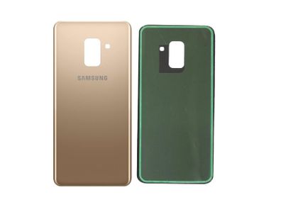 Samsung Galaxy A8 2018 A530 Battery Back Cover Rear Glass Panel Gold & Adhesive - FHT43SMBK