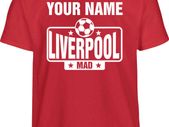 Personalised Liverpool t-shirt with your name on it for adults and kids