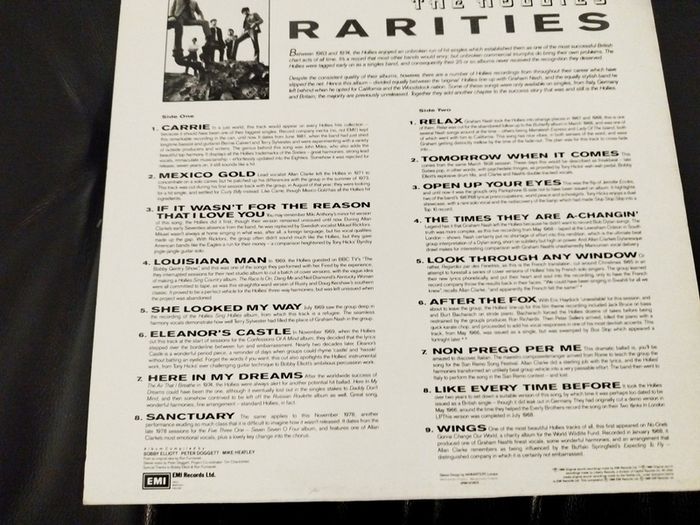 The Hollies Rarities lp